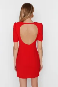 Trendyol Red Shirring detailné večerné šaty