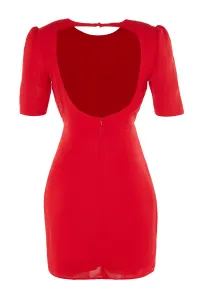 Trendyol Red Shirring detailné večerné šaty