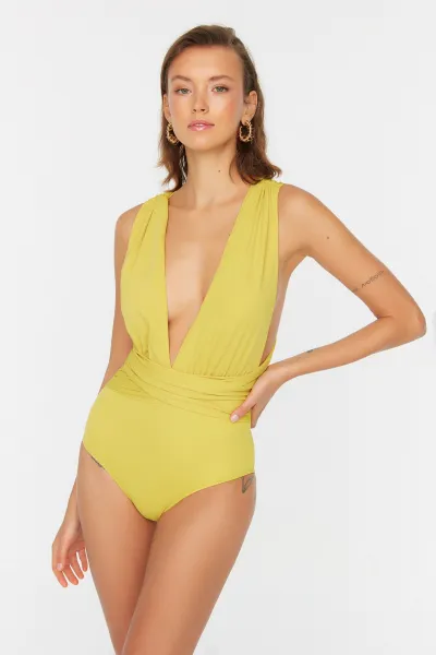 Dámske plavky Trendyol V-neck