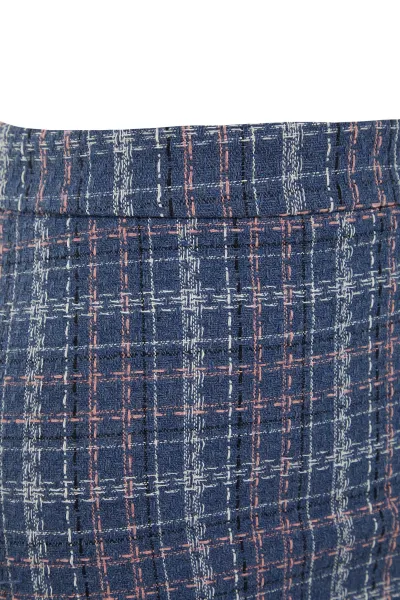 Trendyol Indigo károvaná tvídová tkanina mini tkaná sukňa