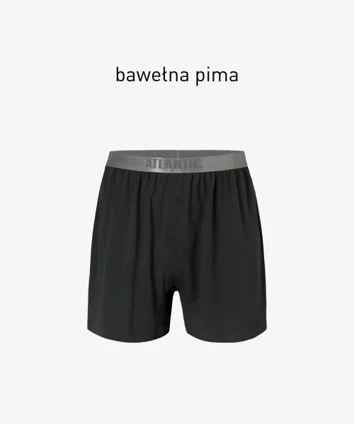 Pánske klasické boxerky s gombíkmi ATLANTIC - tmavošedé