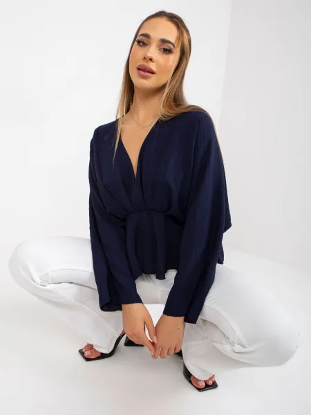 Blouse-DHJ-BZ-11979.67-navy blue