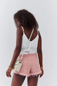 Pink denim shorts