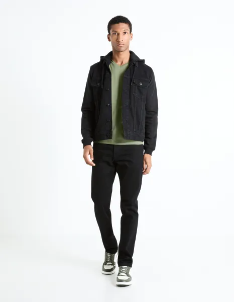 Čierne pánske straight fit rifle Celio