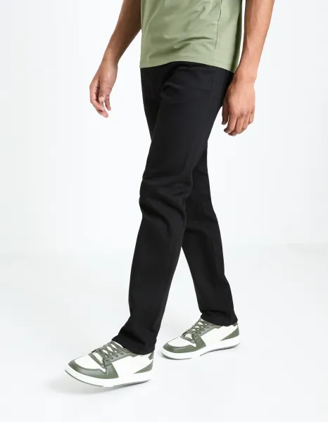 Čierne pánske straight fit rifle Celio