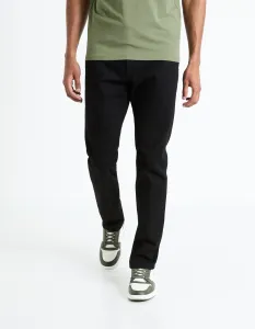 Čierne pánske straight fit rifle Celio