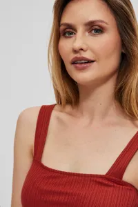 Marisse Ruby Ribbed Top With Wide Straps