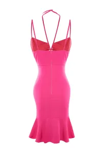 Trendyol Dark Fuchsia detailné večerné šaty