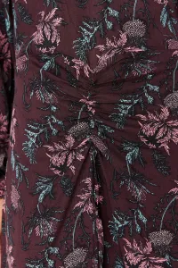 Trendyol Burgundy tkaný zhromaždil detailné tkané šaty