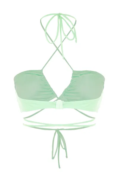 Trendyol Green Tie detailný top bikín
