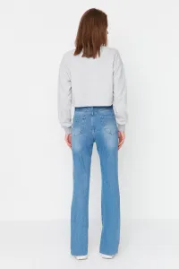 Trendyol Navy Blue Slit High Waist Flare džínsy