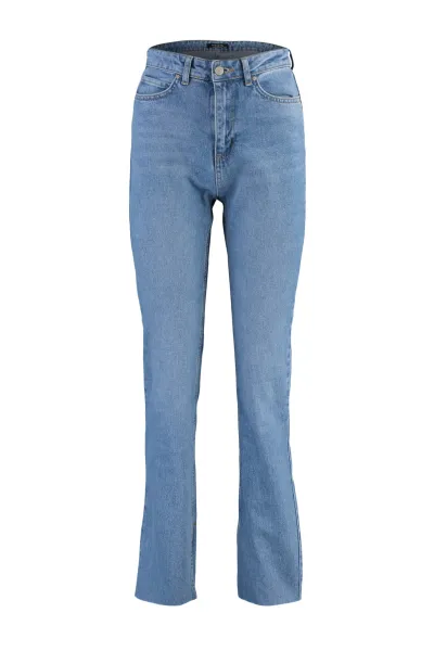 Trendyol Navy Blue Slit High Waist Flare džínsy