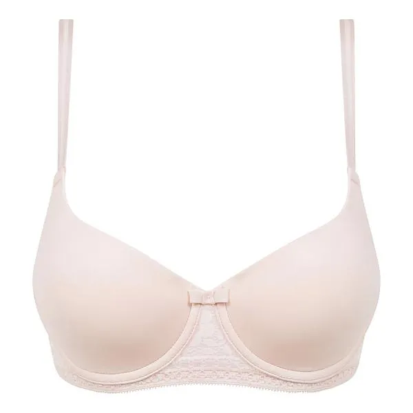 DIM SUBLIM PADDED BRA - Dámska čipková podprsenka - svetlo ružová