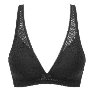 DIM SUBLIM TRIANGLE BRA - Dámska čipková podprsenka bez kostíc  - čierna
