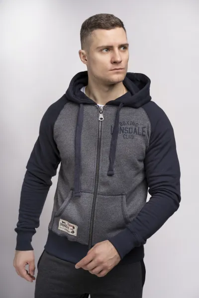Lonsdale Pánska bunda na zips s kapucňou slim fit