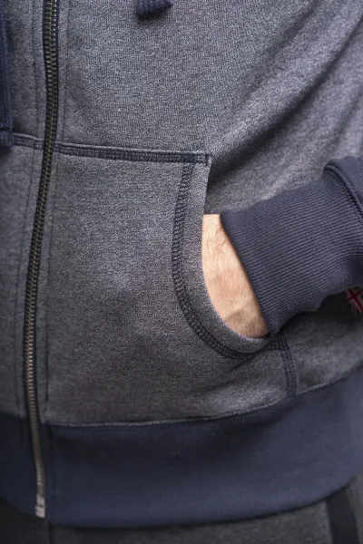 Lonsdale Pánska bunda na zips s kapucňou slim fit