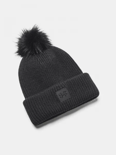 Čierna dámska čiapka Under Armour UA Halftime Ribbed Pom