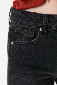 Trendyol Black Slit džínsy s vysokým pásom