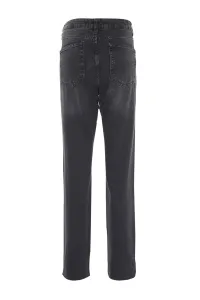 Trendyol Black Slit džínsy s vysokým pásom