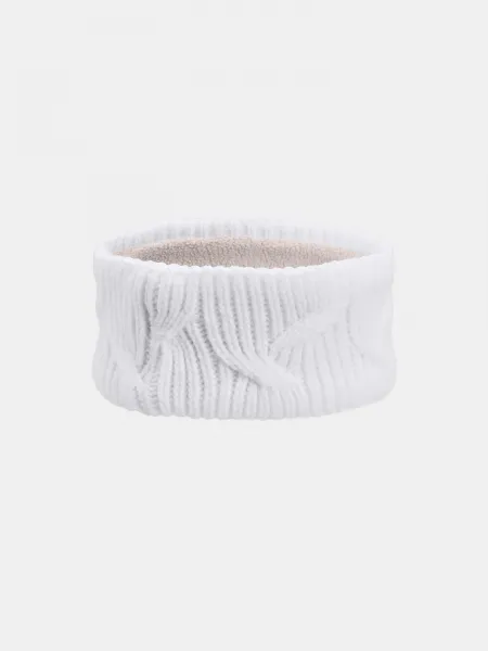 Biela dámska čelenka Under Armour UA Halftime Fleece HB