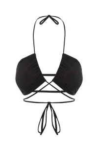 Trendyol Black Tie-up Bikini Top bez ramienok