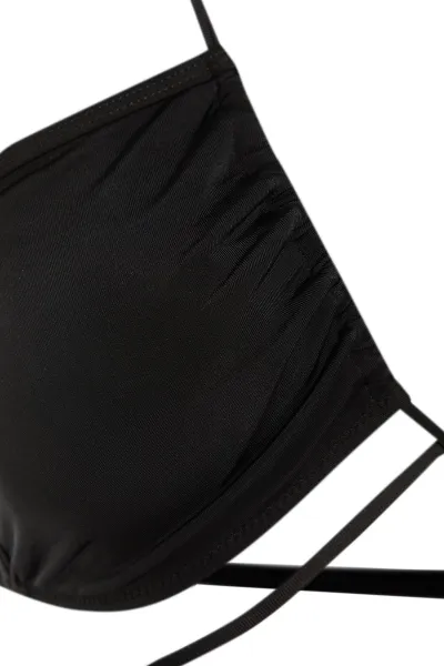 Trendyol Black Tie-up Bikini Top bez ramienok