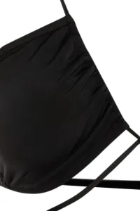 Trendyol Black Tie-up Bikini Top bez ramienok
