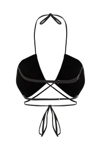 Trendyol Black Tie-up Bikini Top bez ramienok