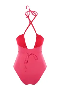 Trendyol Fuchsia krížová kravata vystrihnutá von / okno bežné plavky na nohy