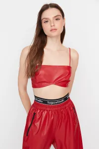 Trendyol X Sagaza Studio Červený kožený korzet
