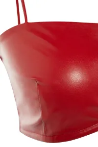 Trendyol X Sagaza Studio Červený kožený korzet