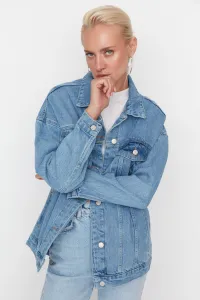 Trendyol Blue oversize Trucker džínsová bunda