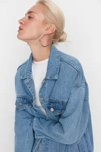 Trendyol Blue oversize Trucker džínsová bunda