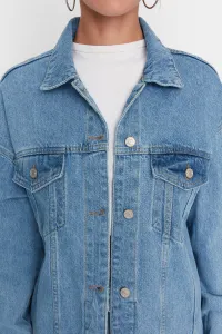 Trendyol Blue oversize Trucker džínsová bunda