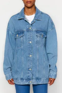 Trendyol Blue oversize Trucker džínsová bunda