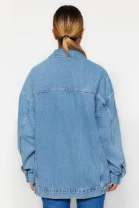 Trendyol Blue oversize Trucker džínsová bunda