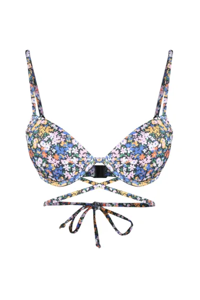 Trendyol kvetinový vzor Balconette kravata bikiny top