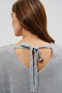 Marisse Sweater With A Neckline At The Back L-Sw-3704 Silver