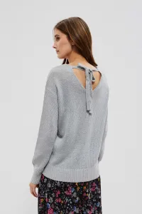 Marisse Sweater With A Neckline At The Back L-Sw-3704 Silver