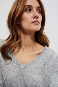 Marisse Sweater With A Neckline At The Back L-Sw-3704 Silver