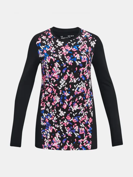 Under Armour CW Novelty LS Crew-BLK T-Shirt - Girls