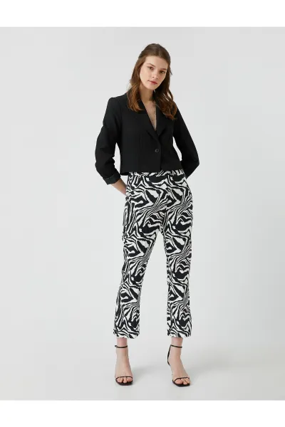 Koton Zebra vzorované nohavice slim fit