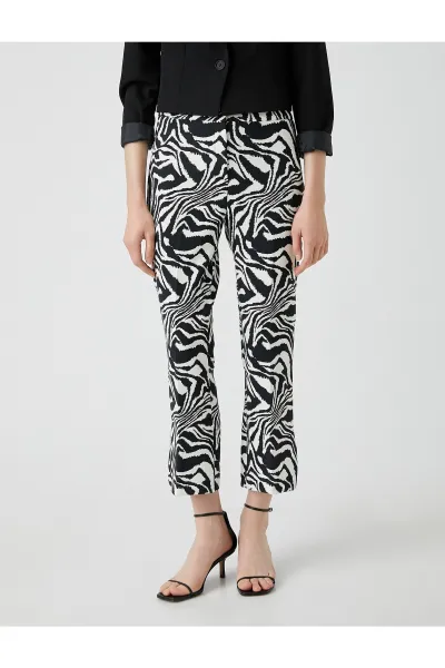 Koton Zebra vzorované nohavice slim fit