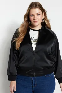 Trendyol Curve čierna tkaná bomberka na zips