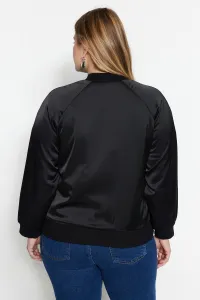 Trendyol Curve čierna tkaná bomberka na zips