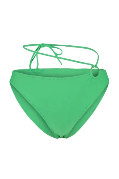 Trendyol High Waist normálne nohy bikiny spodná časť so zelenými doplnkami