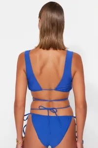 Trendyol Navy Modrý trojuholník kravata bikiny top