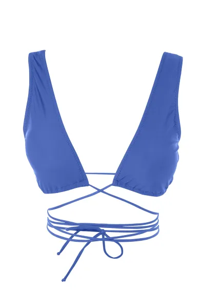 Trendyol Navy Modrý trojuholník kravata bikiny top