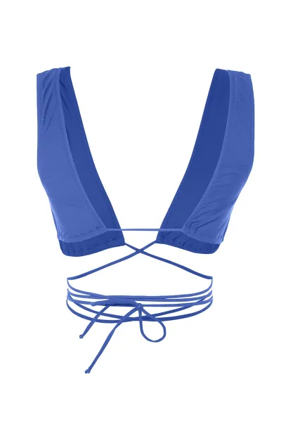 Trendyol Navy Modrý trojuholník kravata bikiny top