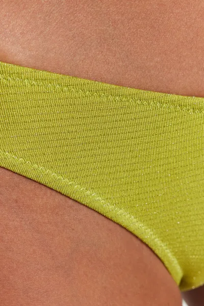 Trendyol Green V-cut trblietavý spodok bikín s pravidelnými nohami